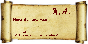 Manyák Andrea névjegykártya